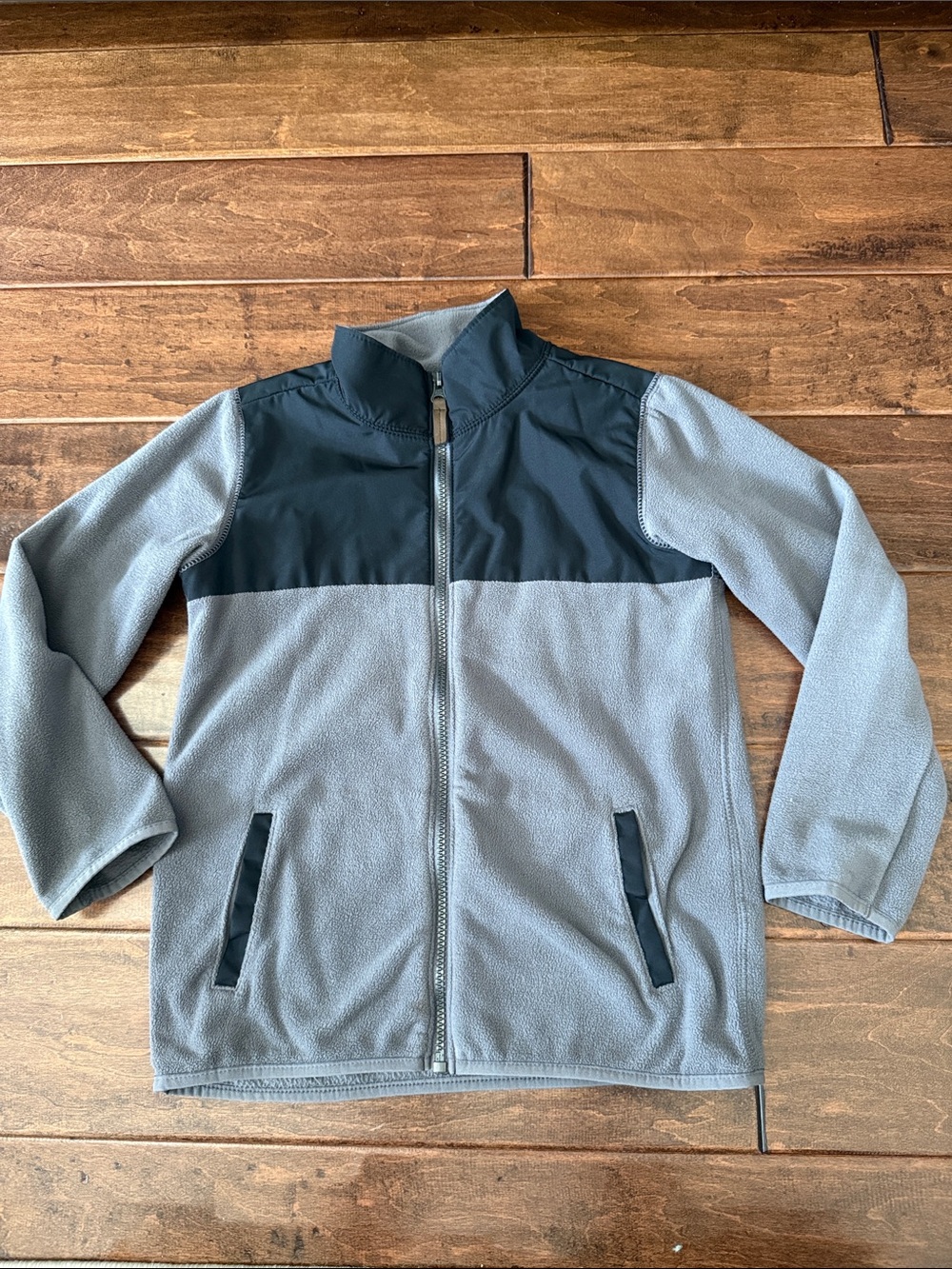 Carter's Gray and Black Fleece Jacket size 8 Like New!